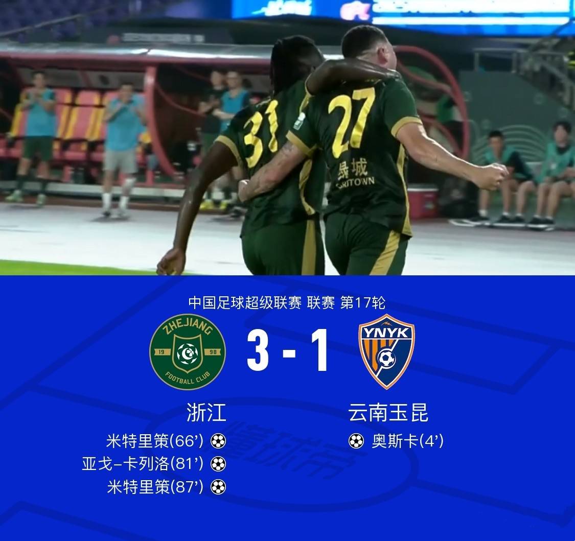 中超-米特里策双响亚戈替补首秀破门浙江3-1逆转玉昆(山东泰山国安比赛判罚)